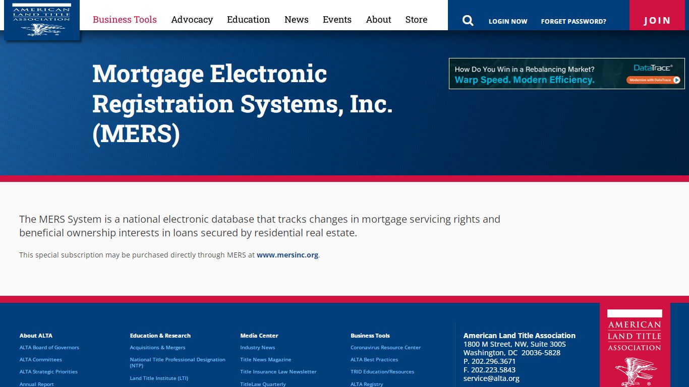 ALTA - Mortgage Electronic Registration Systems, Inc. (MERS)