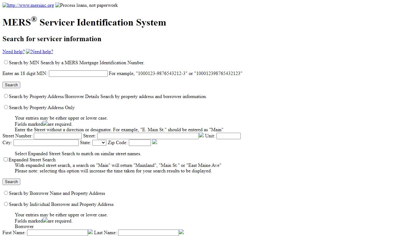 MERS® Servicer Identification System - Mortgage Modification Attorney