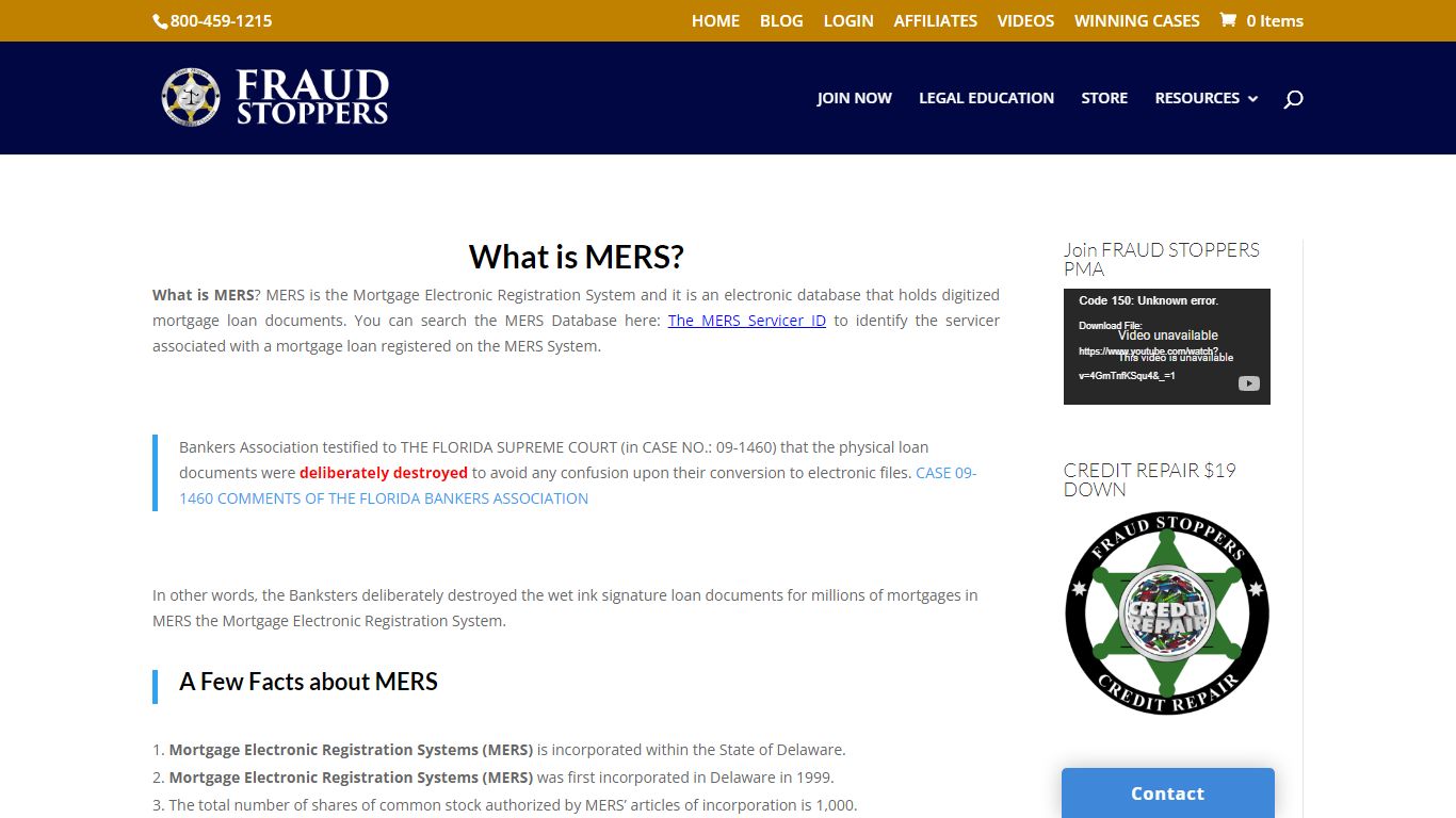 What is MERS? - FRAUD STOPPERS | Mortgage & Foreclosure Relief